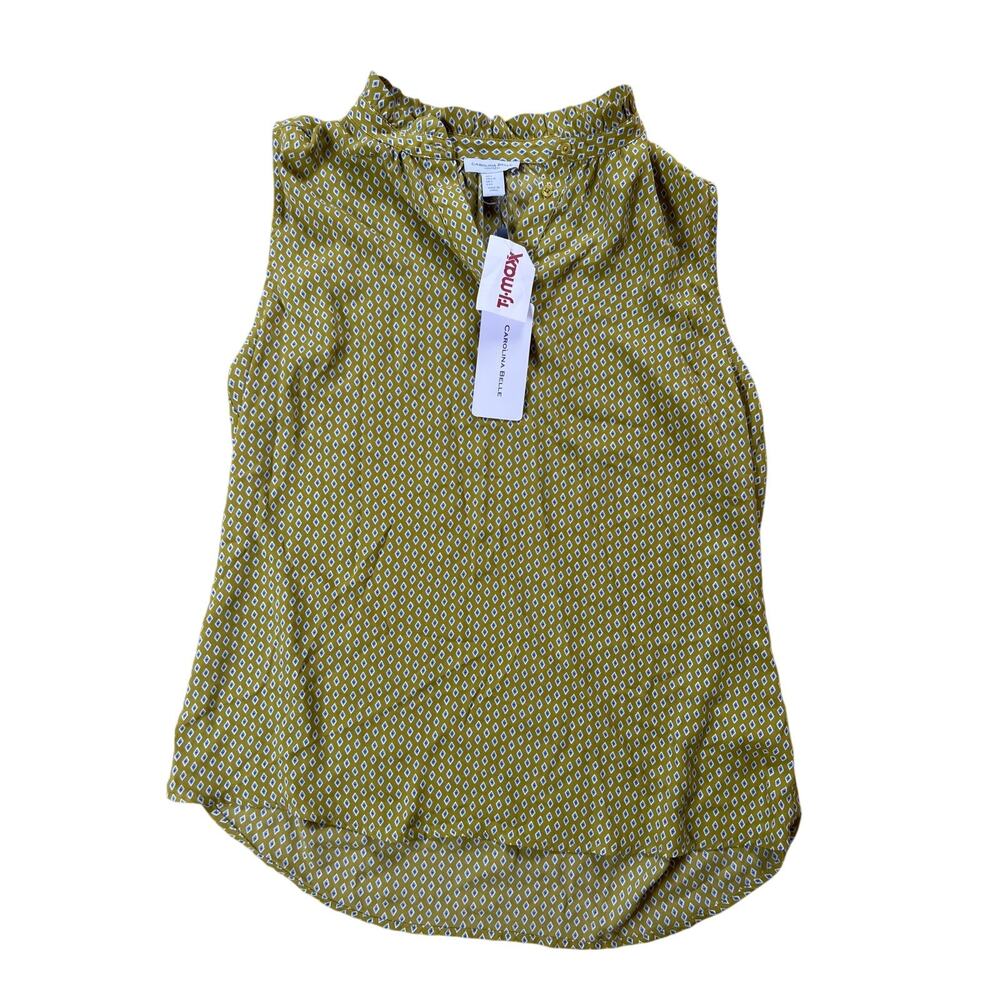 NWT Carolina Belle Neon Green Tank Top SIze Large